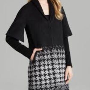 T Tahari Wool Black Blake coat slim fit 3/4 sleeves sz 16 or sz XL